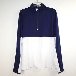 Ralph Lauren RLX Golf 1/4 Zip Pullover Men's Size L Blue White Wicking Outdoor